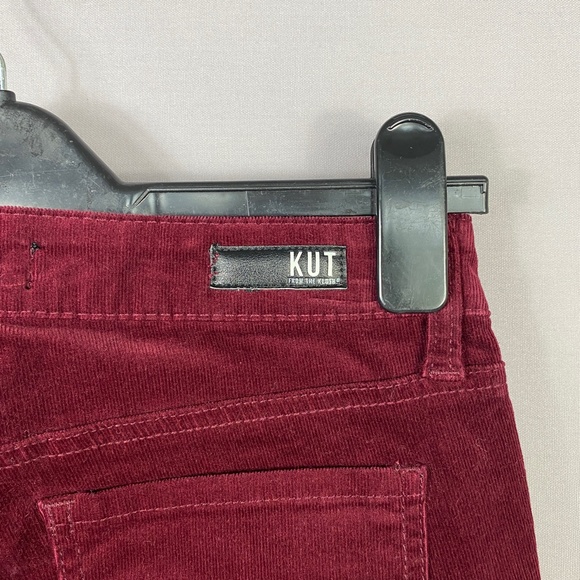 Kut From The Kloth Diana Stretch Corduroy Skinny Pants in Burgundy Sz 6 - Picture 9 of 13